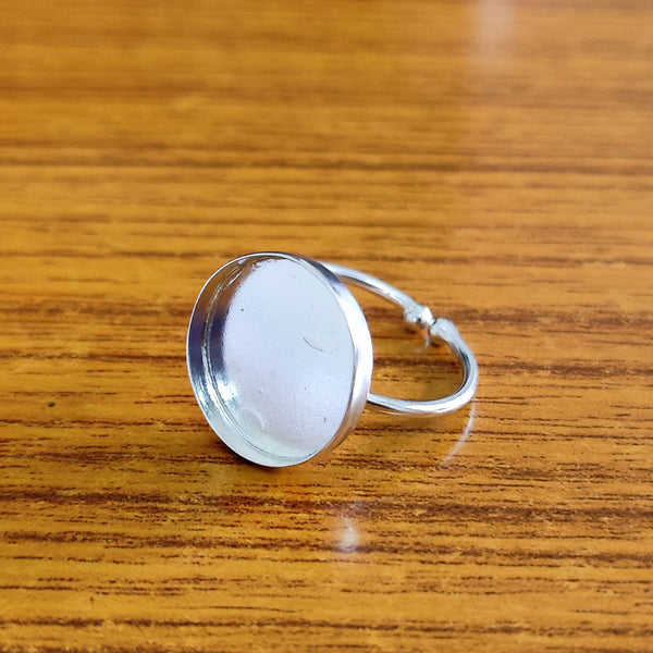 925 Sterling Silver Collet Round Ring, Plain Bezel Cup Round Close Blank Ring, Setting For Making Ring 2 MM To 40 MM, DIY Jewelry Supplies