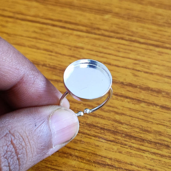 925 Sterling Silver Collet Round Ring, Plain Bezel Cup Round Close Blank Ring, Setting For Making Ring 2 MM To 40 MM, DIY Jewelry Supplies