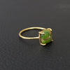 Gold Plated Top Quality GREEN COPPER TURQUOISE Cushion Solitaire Ring, 925 Sterling Silver Prong Ring, Green Turquoise Gemstone Silver Ring