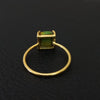 Gold Plated Top Quality GREEN COPPER TURQUOISE Cushion Solitaire Ring, 925 Sterling Silver Prong Ring, Green Turquoise Gemstone Silver Ring
