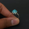 Natural TURQUOISE Pear Silver Ring, 925 Sterling Silver Statement Ring, Turquoise Pear Silver Ring, Gemstone Silver Ring