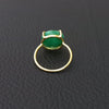 Gold Plated Amazing EMERALD Round Silver Solitaire Ring, 925 Sterling Silver Prong Ring, EMERALD Round Cut Gemstone Silver Ring, DIY Jewelry