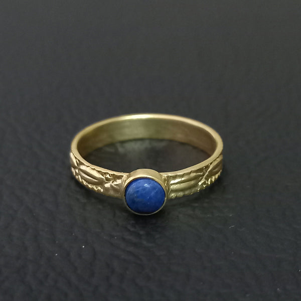 Fabulous Lapis Design 5 MM Round Minimalist Statement Silver Ring, Beautiful 925 Sterling Silver Ring, Gift For Her, Silver Band Ring