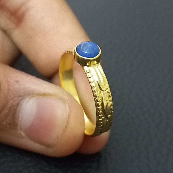 Fabulous Lapis Design 5 MM Round Minimalist Statement Silver Ring, Beautiful 925 Sterling Silver Ring, Gift For Her, Silver Band Ring