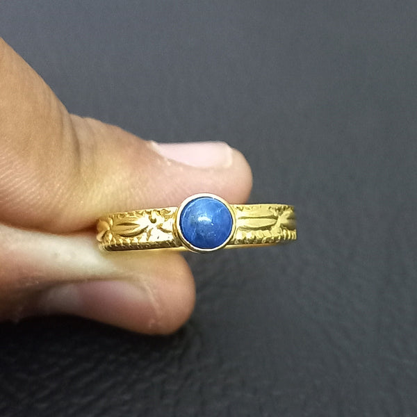 Fabulous Lapis Design 5 MM Round Minimalist Statement Silver Ring, Beautiful 925 Sterling Silver Ring, Gift For Her, Silver Band Ring