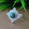 Natural Blue Copper Turquoise New Design Round Stone Ring, 925 Sterling Silver Round Turquoise Ring, Turquoise Round Ring, Statement Ring