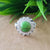 Natural Green Copper Turquoise New Design Round Stone Ring, 925 Sterling Silver Round Turquoise Ring, Turquoise Round Ring, Statement Ring