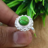 Natural Green Copper Turquoise New Design Round Stone Ring, 925 Sterling Silver Round Turquoise Ring, Turquoise Round Ring, Statement Ring