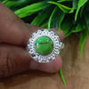 Natural Green Copper Turquoise New Design Round Stone Ring, 925 Sterling Silver Round Turquoise Ring, Turquoise Round Ring, Statement Ring