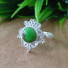 Natural Green Copper Turquoise New Design Round Stone Ring, 925 Sterling Silver Round Turquoise Ring, Turquoise Round Ring, Statement Ring