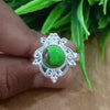 Natural Green Copper Turquoise New Design Round Stone Ring, 925 Sterling Silver Round Turquoise Ring, Turquoise Round Ring, Statement Ring