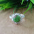 Natural Green Copper Turquoise New Design Round Stone Ring, 925 Sterling Silver Round Turquoise Ring, Turquoise Round Ring, Statement Ring