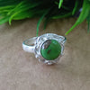 Natural Green Copper Turquoise New Design Round Stone Ring, 925 Sterling Silver Round Turquoise Ring, Turquoise Round Ring, Statement Ring