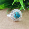 New Design Natural Blue Copper Turquoise Cushion Stone Ring, 925 Sterling Silver Cushion Turquoise Ring, Turquoise Cushion Ring