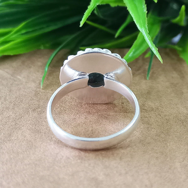 Natural Blue Copper Turquoise New Design Round Stone Ring, 925 Sterling Silver Round Turquoise Ring, Turquoise Round Ring, Statement Ring