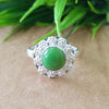 Natural Green Copper Turquoise New Design Round Stone Ring, 925 Sterling Silver Round Turquoise Ring, Turquoise Round Ring, Statement Ring