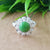 Natural Green Copper Turquoise New Design Round Stone Ring, 925 Sterling Silver Round Turquoise Ring, Turquoise Round Ring, Statement Ring