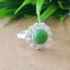 Natural Green Copper Turquoise New Design Round Stone Ring, 925 Sterling Silver Round Turquoise Ring, Turquoise Round Ring, Statement Ring