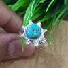 925 Sterling Silver Statement Ring, NEW ARRIVAL Natural Blue Copper Turquoise Round Silver Ring, Turquoise Silver Ring, Gemstone Ring,