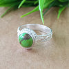 925 Sterling Silver Statement Ring, NEW ARRIVAL Natural Green Copper Turquoise Round Silver Ring, Turquoise Silver Ring, Gemstone Ring,