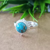 925 Sterling Silver Statement Ring, NEW ARRIVAL Natural Blue Copper Turquoise Round Silver Ring, Turquoise Silver Ring, Gemstone Ring,