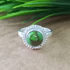 925 Sterling Silver Statement Ring, NEW ARRIVAL Natural Green Copper Turquoise Roun