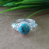 925 Sterling Silver Statement Ring, NEW ARRIVAL Natural Blue Copper Turquoise Round Silver Ring, Turquoise Silver Ring, Gemstone Ring,