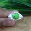 Natural Green Copper Turquoise New Design Round Stone Ring, 925 Sterling Silver Round Turquoise Ring, Turquoise Round Ring, Statement Ring