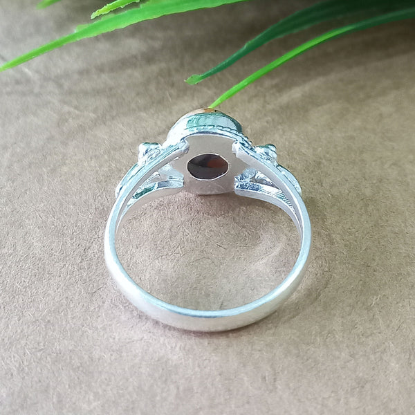 925 Sterling Silver Round Turquoise Ring, Natural Oyster Copper Turquoise New Design Round Stone Ring, Turquoise Round Ring, Statement Ring