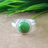 Natural Green Copper Turquoise New Design Round Stone Ring, 925 Sterling Silver Round Turquoise Ring, Turquoise Round Ring, Statement Ring