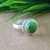 Natural Green Copper Turquoise New Design Round Stone Ring, 925 Sterling Silver Round Turquoise Ring, Turquoise Round Ring, Statement Ring