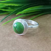 Natural Green Copper Turquoise New Design Round Stone Ring, 925 Sterling Silver Round Turquoise Ring, Turquoise Round Ring, Statement Ring