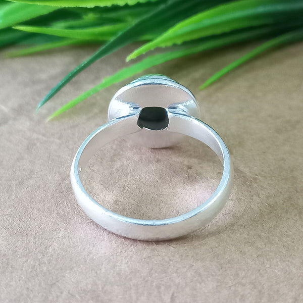 Natural Green Copper Turquoise New Design Round Stone Ring, 925 Sterling Silver Round Turquoise Ring, Turquoise Round Ring, Statement Ring