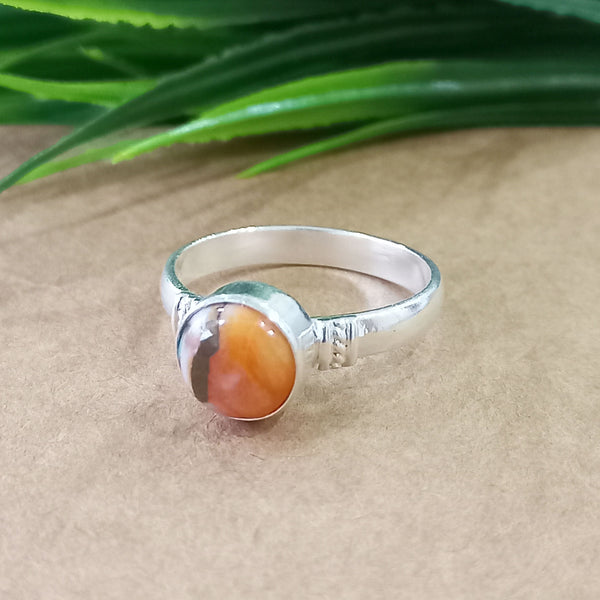 Natural Oyster Copper Turquoise New Design Round Stone Ring, 925 Sterling Silver Round Turquoise Ring, Turquoise Round Ring, Statement Ring