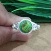 Natural Green Copper Turquoise New Design Round Stone Ring, 925 Sterling Silver Round Turquoise Ring, Turquoise Round Ring, Statement Ring