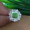 New Design Natural Green Copper Turquoise Cushion Stone Ring, 925 Sterling Silver Cushion Turquoise Ring, Turquoise Cushion Ring