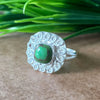 New Design Natural Green Copper Turquoise Cushion Stone Ring, 925 Sterling Silver Cushion Turquoise Ring, Turquoise Cushion Ring