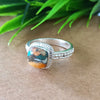 New Design Natural Oyster Copper Turquoise Cushion Stone Ring, 925 Sterling Silver Cushion Turquoise Ring, Turquoise Cushion Ring