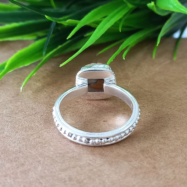 New Design Natural Oyster Copper Turquoise Cushion Stone Ring, 925 Sterling Silver Cushion Turquoise Ring, Turquoise Cushion Ring