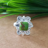 New Design Natural Green Copper Turquoise Cushion Stone Ring, 925 Sterling Silver Cushion Turquoise Ring, Turquoise Cushion Ring
