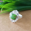 New Design Natural Green Copper Turquoise Cushion Stone Ring, 925 Sterling Silver Cushion Turquoise Ring, Turquoise Cushion Ring