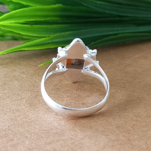 New Design Natural Oyster Copper Turquoise Cushion Stone Ring, 925 Sterling Silver Cushion Turquoise Ring, Turquoise Cushion Ring