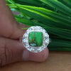 New Design Natural Green Copper Turquoise Cushion Stone Ring, 925 Sterling Silver Cushion Turquoise Ring, Turquoise Cushion Ring