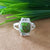 New Design Natural Green Copper Turquoise Cushion Stone Ring, 925 Sterling Silver Cushion Turquoise Ring, Turquoise Cushion Ring