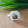 New Design Natural Oyster Copper Turquoise Cushion Stone Ring, 925 Sterling Silver Cushion Turquoise Ring, Turquoise Cushion Ring