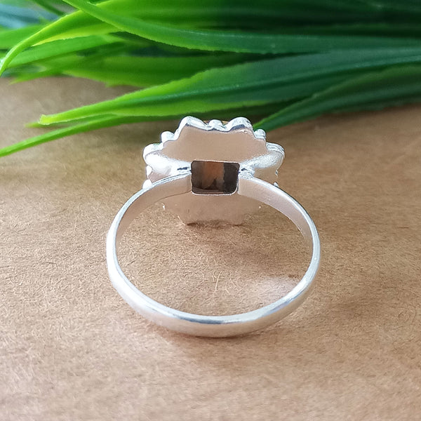 925 Sterling Silver Cushion Turquoise Ring, New Design Natural Oyster Copper Turquoise Cushion Stone Ring, Turquoise Cushion Ring