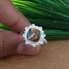 925 Sterling Silver Cushion Turquoise Ring, New Design Natural Oyster Copper Turquoise Cushion Stone Ring, Turquoise Cushion Ring