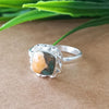 New Design Natural Oyster Copper Turquoise Cushion Stone Ring, 925 Sterling Silver Cushion Turquoise Ring, Turquoise Cushion Ring