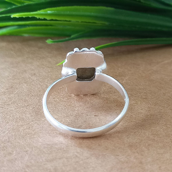 925 Sterling Silver Cushion Turquoise Ring, New Design Natural Green Copper Turquoise Cushion Stone Ring, Turquoise Cushion Ring