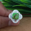 New Design Natural Green Copper Turquoise Cushion Stone Ring, 925 Sterling Silver Cushion Turquoise Ring, Turquoise Cushion Ring